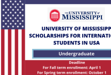 University of Mississippi Scholarships For International Students